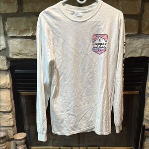 Gildan White Long Sleeve Tee Classic Crew Neck